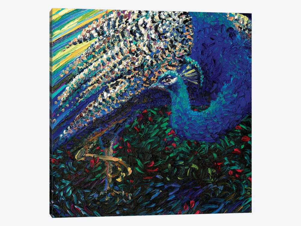 Black Peacock Diptych Panel II by Iris Scott 1-piece Canvas Art