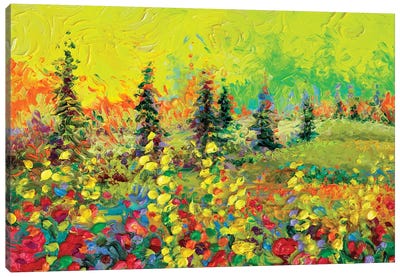 Above The Tree Line Canvas Art Print - Finger Painting Art