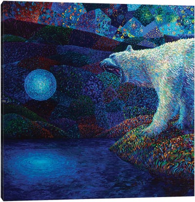 To Melt The Veil Canvas Art Print - Polar Bear Art