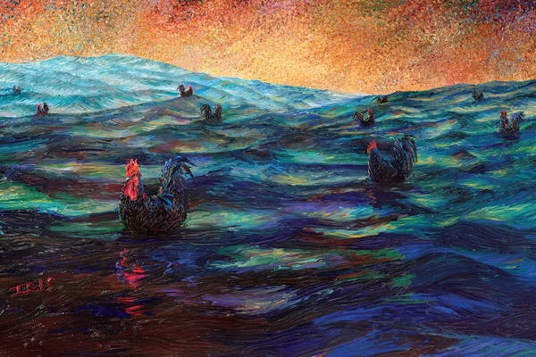 Seascapes: Black Roosters by Iris Scott