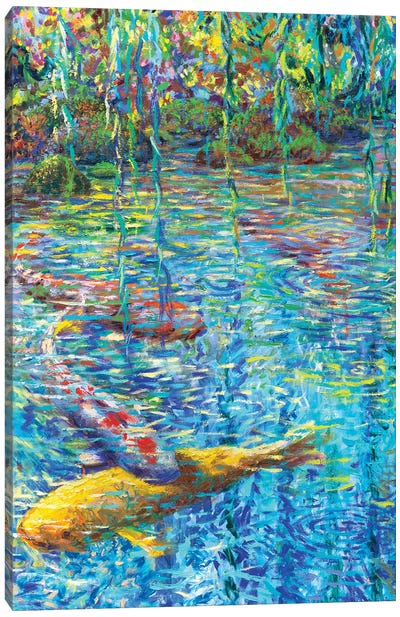 Waxwillow Lagoon II Canvas Art Print - Koi Fish Art