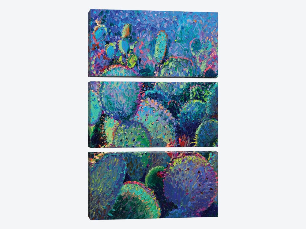 Cactus Refractus by Iris Scott 3-piece Canvas Art Print