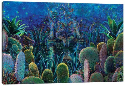 Lobo Sirocco Canvas Art Print - Cactus Art