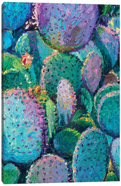 Prickly Pear Elsewhere Canvas Art Print - Succulent Art