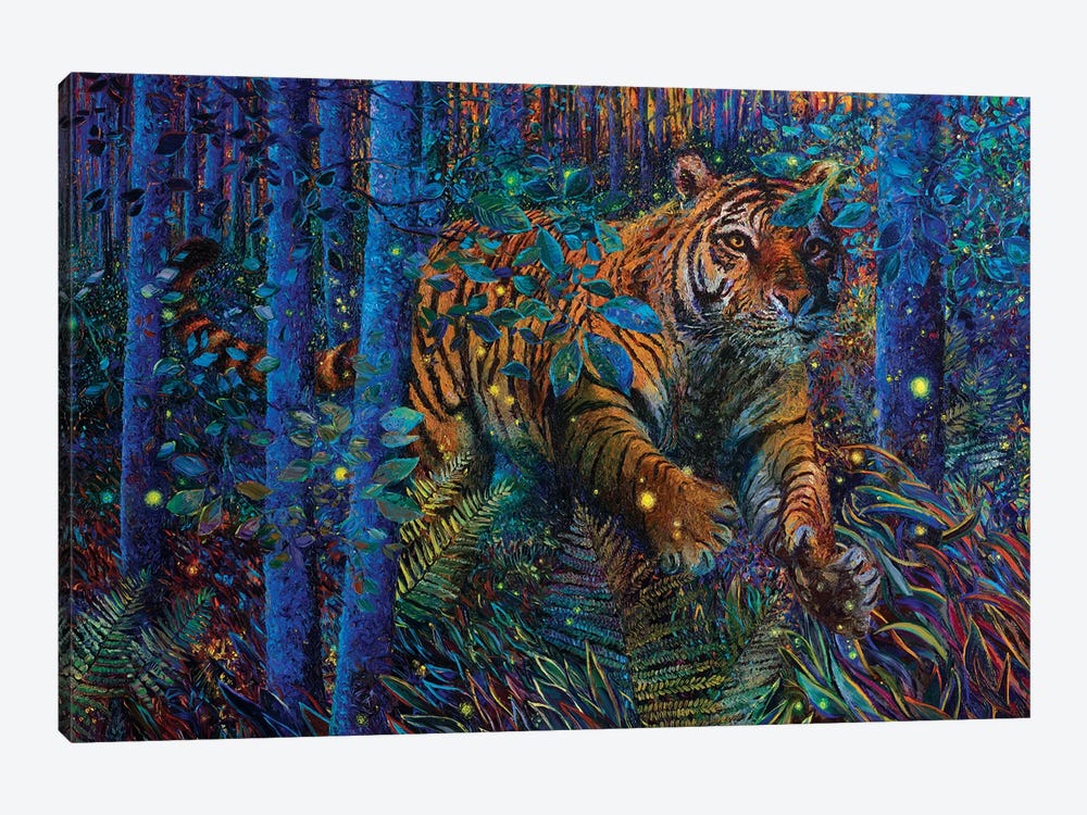 Tiger Fire Smaller by Iris Scott 1-piece Canvas Art