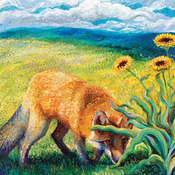 Foxes: Foxy Triptych Panel II by Iris Scott
