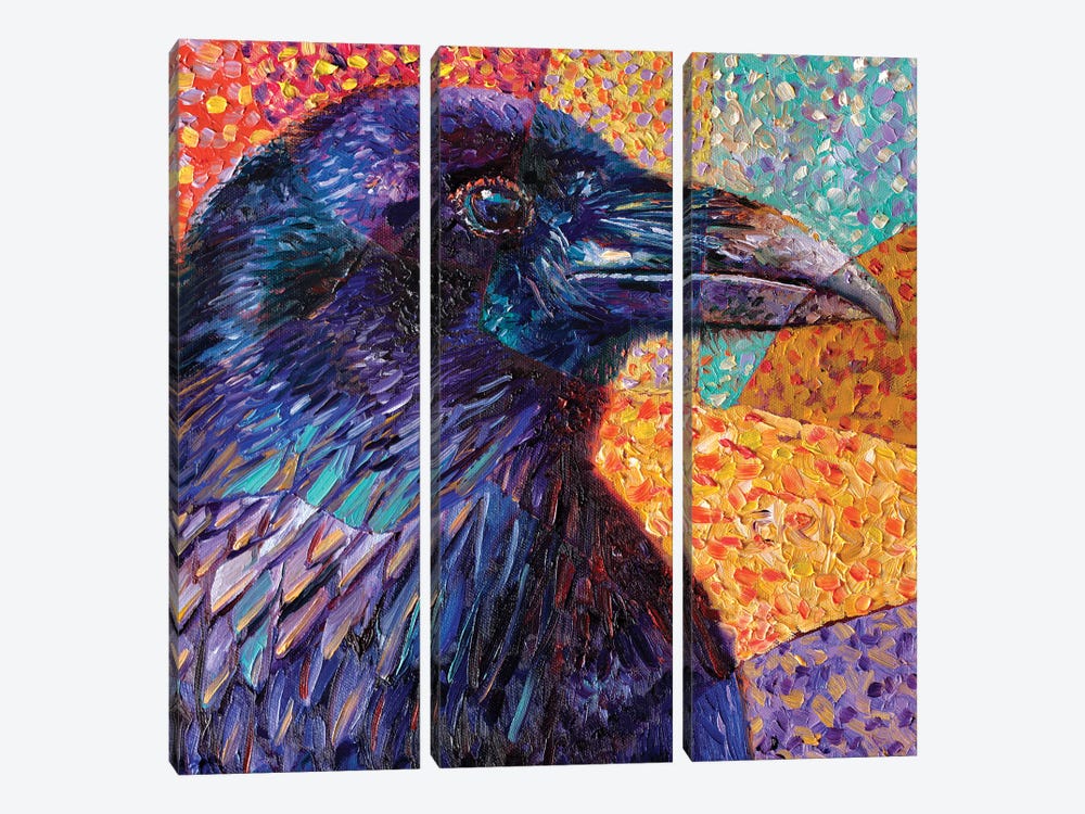 Kristin's Raven by Iris Scott 3-piece Canvas Art Print