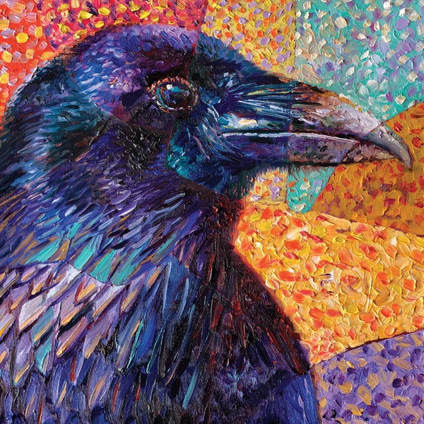 Finger Painting: Kristin's Raven by Iris Scott