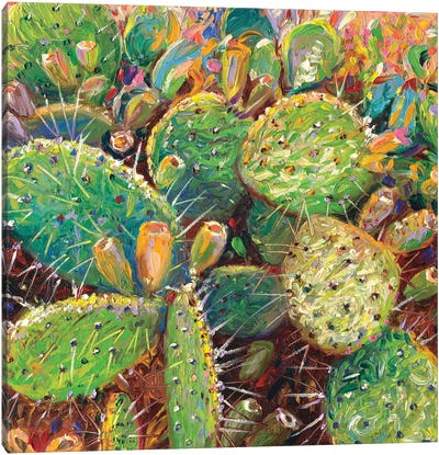 Make Love To A Cactus Canvas Art Print - Finger Painting Art