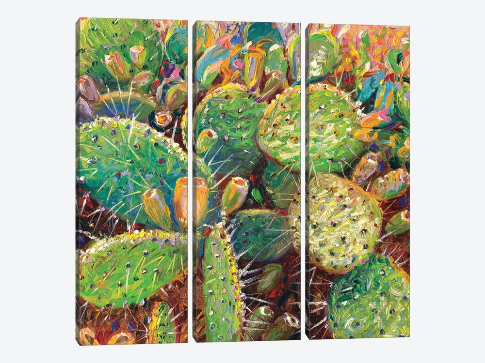 Make Love To A Cactus by Iris Scott 3-piece Canvas Print