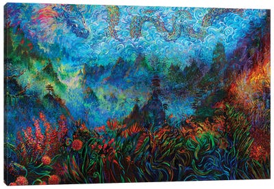 Stormy Splendor Dragon Ember Canvas Art Print - Iris Scott
