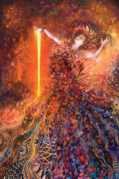 Finger Painting: Goddess Of Fire by Iris Scott