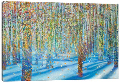 Snowfall Canvas Art Print - 3-Piece Tree Art