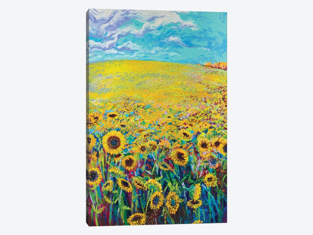 Sunflower Triptych Panel I by Iris Scott 1-piece Canvas Print