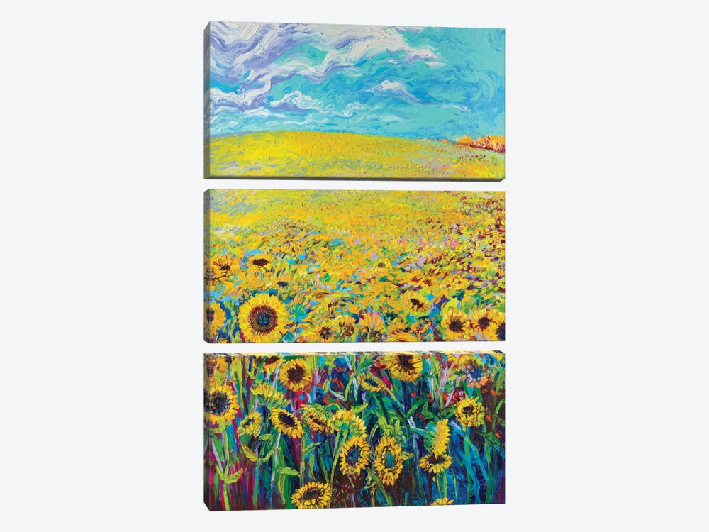 Sunflower Triptych Panel I 3-piece Canvas Print