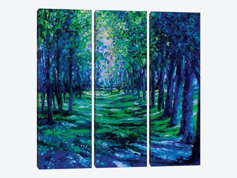 Blue Evergreens 3-piece Canvas Print