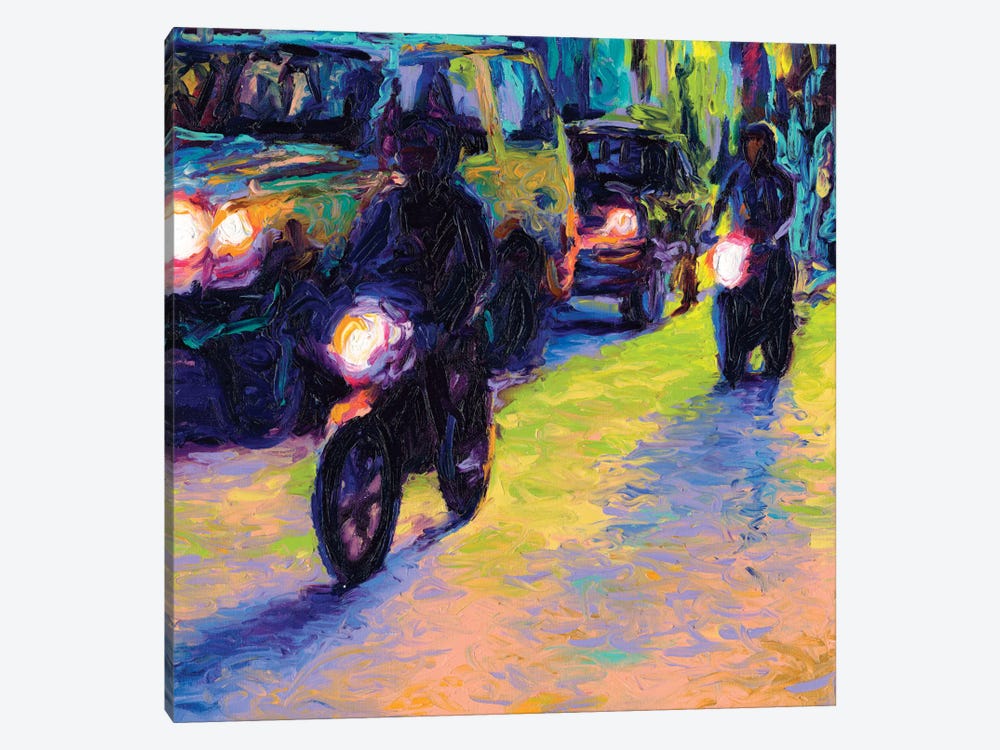 Two Motorcycles by Iris Scott 1-piece Art Print