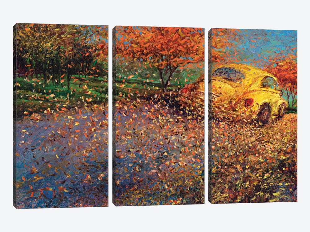 Volkswagen Yellow by Iris Scott 3-piece Canvas Artwork