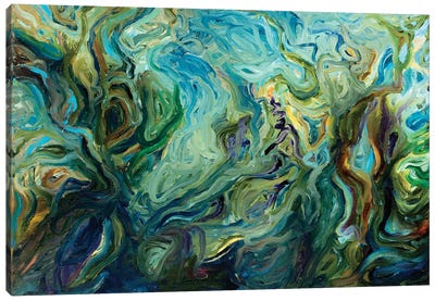 GM 053 Canvas Art Print - Blue & Green Art