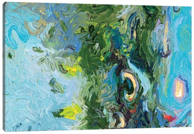 GM 068 Canvas Art Print - Blue & Green Art