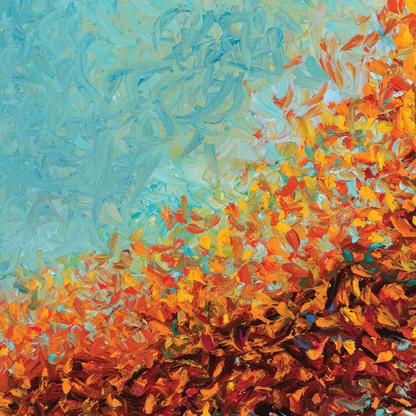 Sargrasso Sea, Quetzal Green & Russet Orange: RM 075 by Iris Scott Abstracts