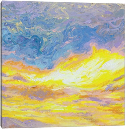 YM 098 Canvas Art Print - Blue & Yellow Art