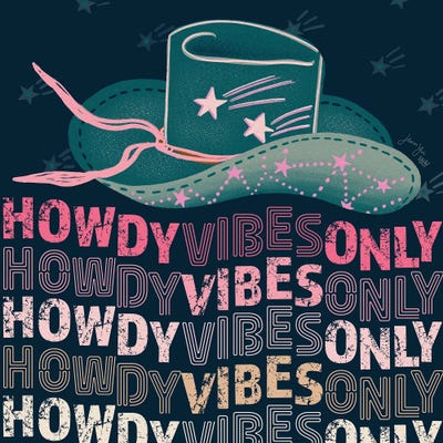 The Intended Space - Canvas Prints: Western Howdy Cowgirl Hat by The Intended Space