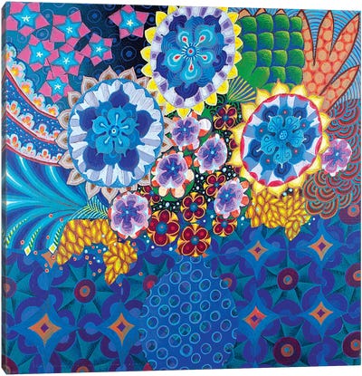 The Blue Vase II Canvas Art Print - Imogen Skelley