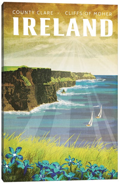 Ireland-Cliffs Of Moher Canvas Art Print - Travel Posters