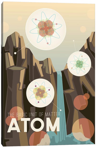 A Is For ATOM Canvas Art Print - Chemistry Art