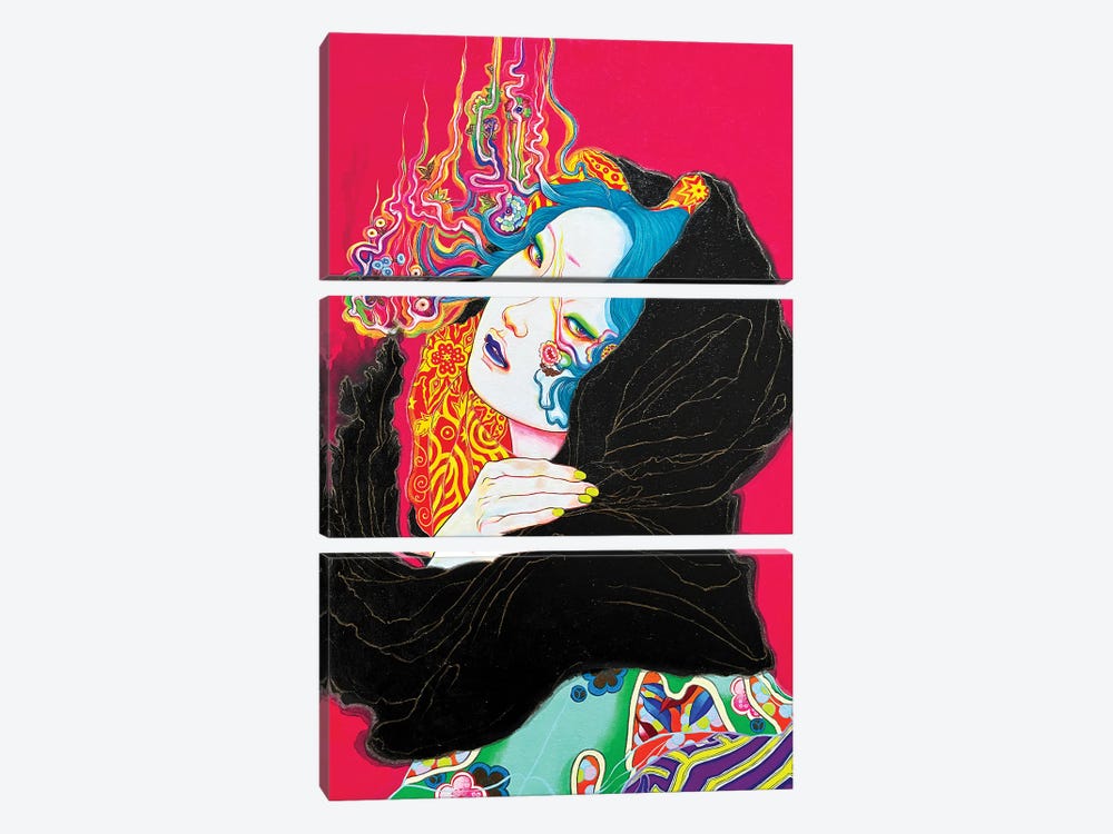Flame Leaked Out by Ito Chieko 3-piece Canvas Print