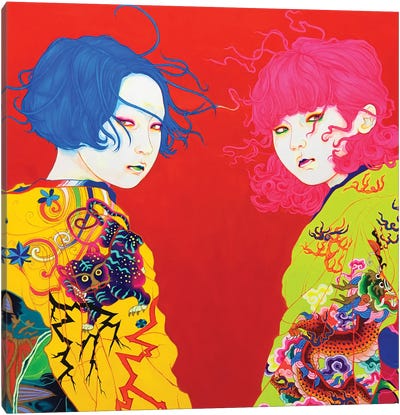 Look Back Canvas Art Print - Japanese Culture