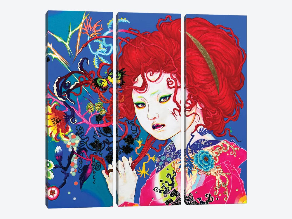 Beckon The Butterflies by Ito Chieko 3-piece Canvas Artwork