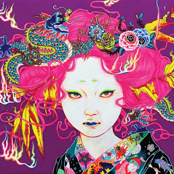 Pop Surrealism & Lowbrow: Bamboo And Dragon by Ito Chieko