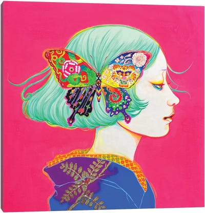 Daytime Of The Butterfly Canvas Art Print - Japanese Culture