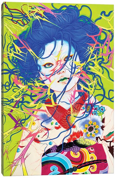 Emit The Lightning Canvas Art Print - Geisha