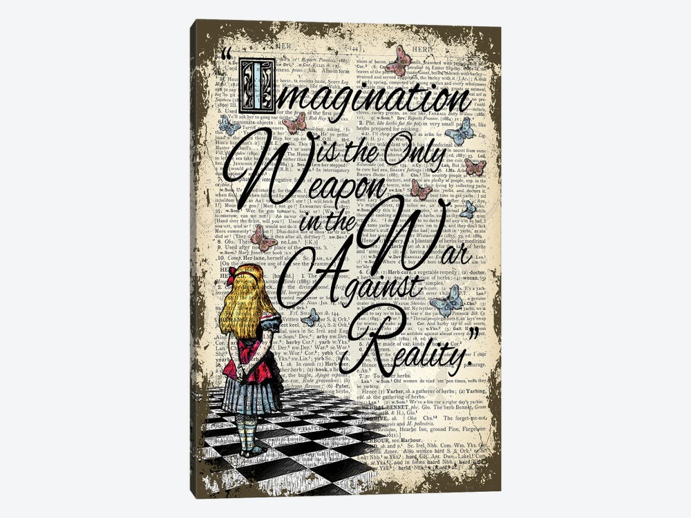 Alice In Wonderland ''Imagination Is The Only Weapon'' by In the Frame Shop 1-piece Canvas Print