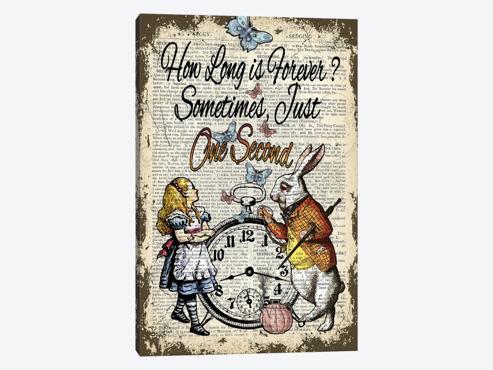 Alice In Wonderland ''One Second'' by In the Frame Shop 1-piece Canvas Artwork