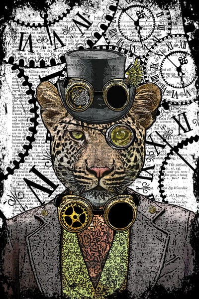 Leopards: Steampunk Leopard by In the Frame Shop