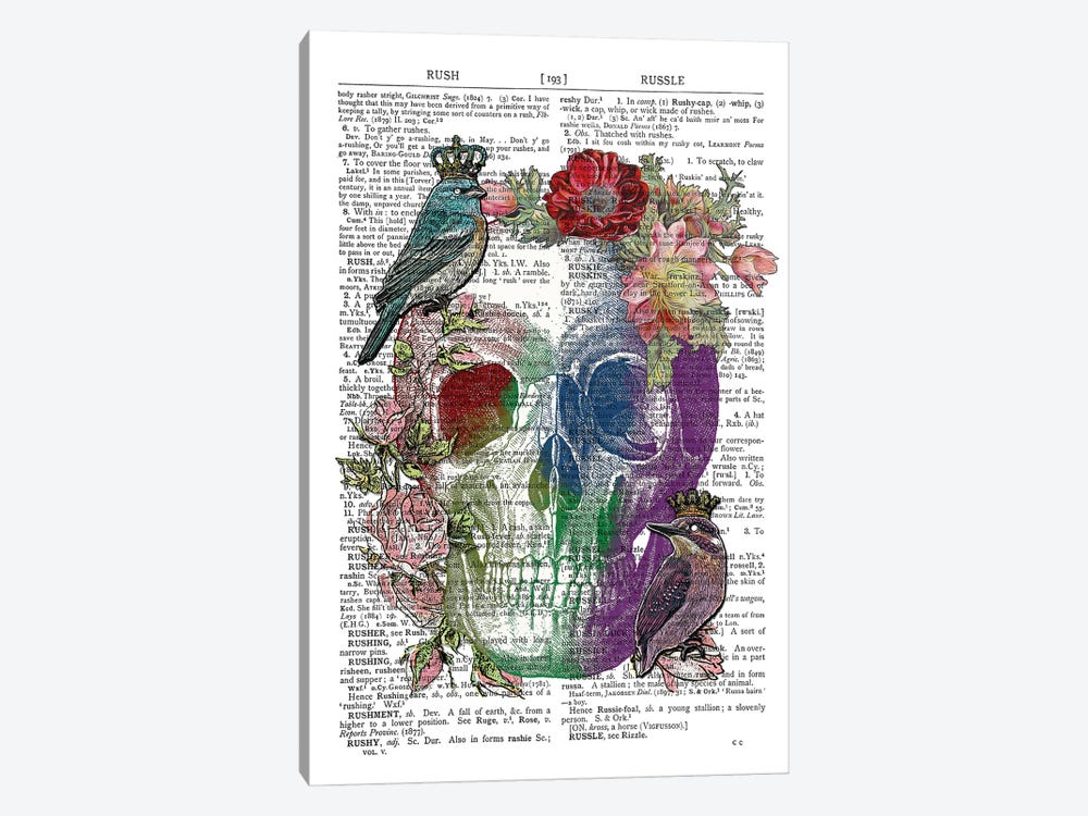 Watercolour Skull by In the Frame Shop 1-piece Canvas Print