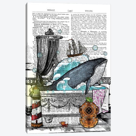 There Is A Whale In The Bathtub Canvas Print #ITF12} by In the Frame Shop Art Print