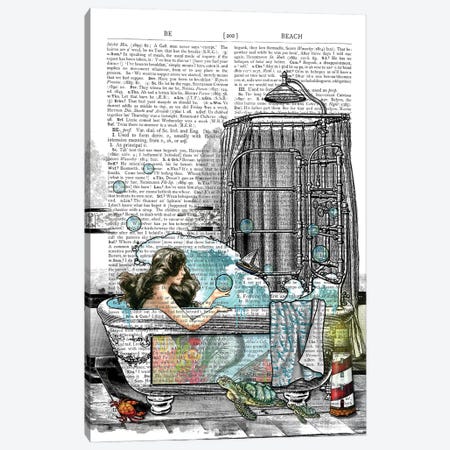 There Is A Mermaid In The Bathtub Canvas Print #ITF14} by In the Frame Shop Canvas Artwork