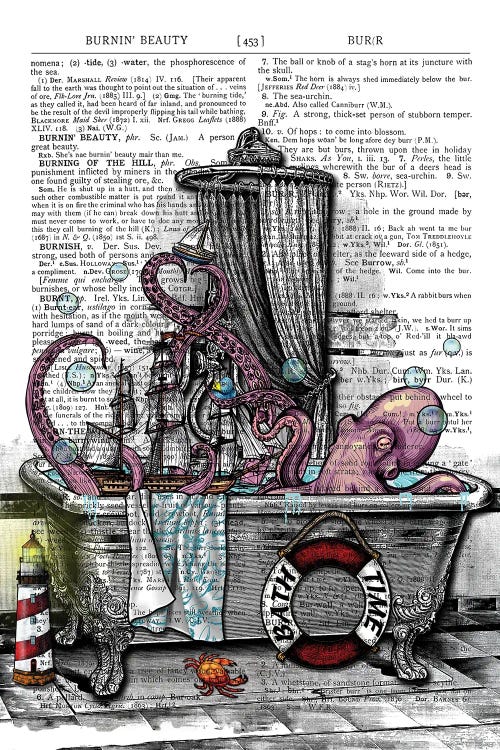 There Is An Octopus In The Bathtub by In the Frame Shop wall art