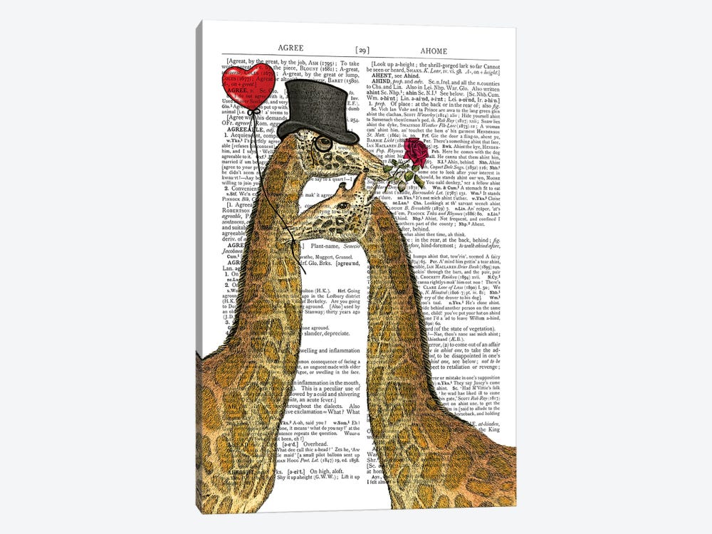 Giraffes In Love by In the Frame Shop 1-piece Canvas Print