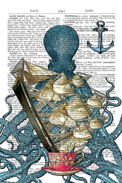 Anchors: The Blue Octopus by In the Frame Shop