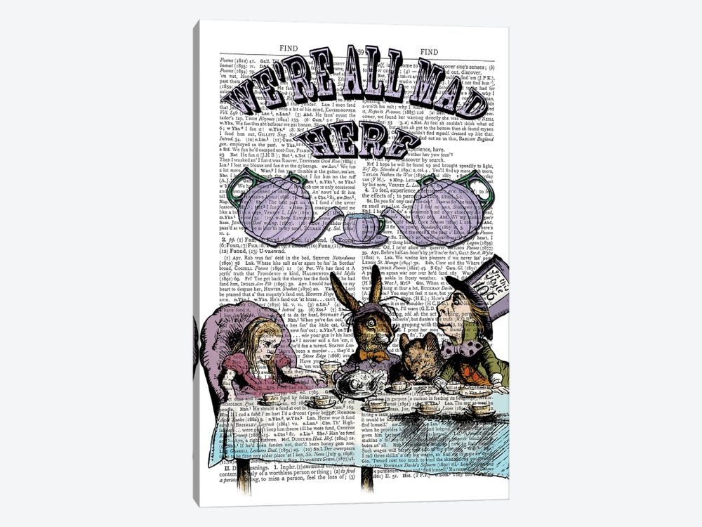 Alice In Wonderland ''We'Re All Mad Here'' by In the Frame Shop 1-piece Canvas Art