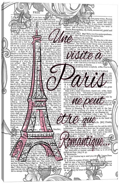 Une Visite à Paris Canvas Art Print - Paris Typography