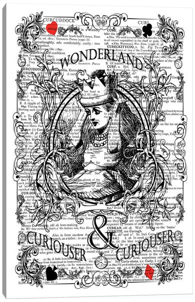 Alice In Wonderland ''Curiouser'' Canvas Art Print - Animated Movie Art