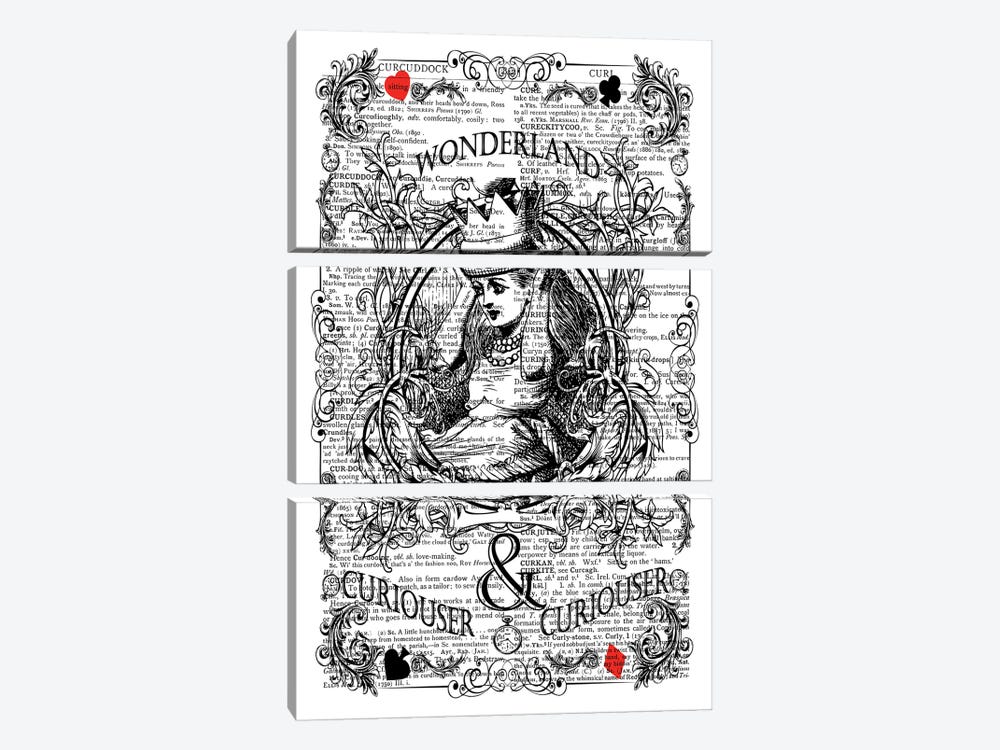 Alice In Wonderland ''Curiouser'' by In the Frame Shop 3-piece Canvas Art