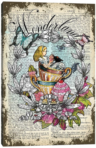 Alice ''Wonderland'' Canvas Art Print - Kids TV & Movie Art